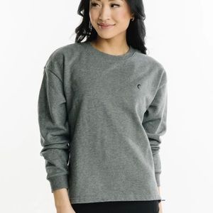 ZYIA Gray Energetic Zipper Crewneck Sweatshirt